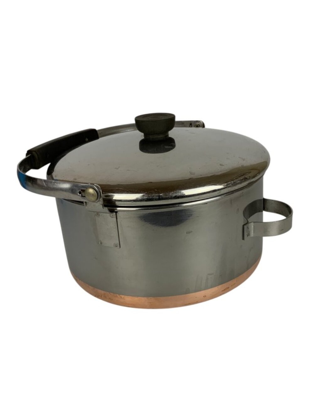 Revere Ware 4 Qt Locking Bail Handle Kettle Copper Clad Stainless Steel Pre-1968